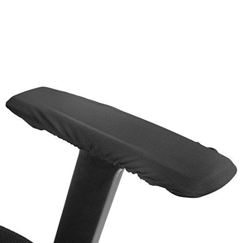 1 par de fundas de reposabrazos de silla extraíbles, fundas de reposabrazos de soporte para silla de oficina, reposabrazos, cojín para silla, almohadillas para el codo(NEGRO)