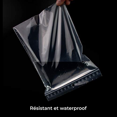 100 bolsas con cierre de cremallera transparente y plástico apto para alimentos 10x15 cm