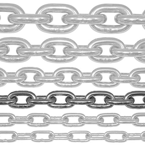 100-cm = 1-metros 5-mm de espesor de cadena de acero inoxidable de eslabón corto de NietFullThings en cada unidad cadena de anclaje DIN 5685 DIN 766 1-m