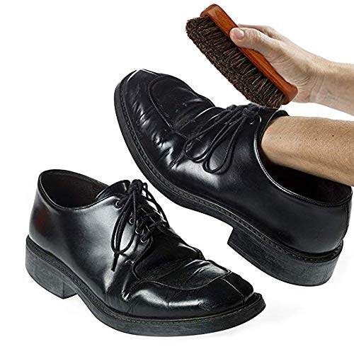 2 Pcs Cabello de Caballo Zapatos Cepillos, Pulido Cepillos de Caballo para Botas / Zapatos Multifuncional para Limpieza y Cuidado de Zapatos, Botas