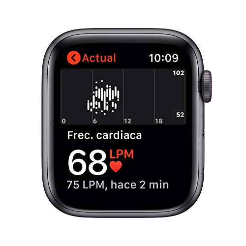 2020 Apple Watch SE (GPS + Cellular, 44 mm) Caja de Aluminio en Gris Espacial - Correa Loop Deportiva en Color carbón