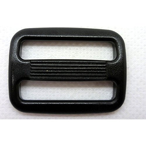 25PCS Negro Ajustable Plástico 3 Bar Slides Hebillas Mochila Cincha Moll Tactical Bolsa Partes (25 mm)
