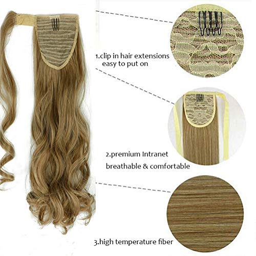 26"(65cm) Cola de Caballo Extensiones Postizos de pelo fibras sintéticas de cabello pelo liso largo 100g, Negro natural
