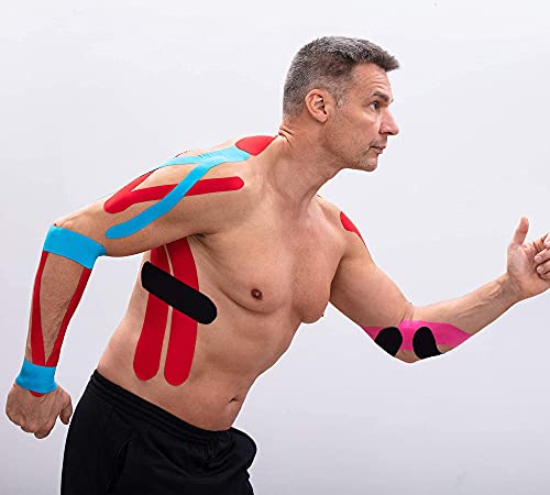 3 cintas kinesiológicas de colores axion | Vendaje resistente al agua y al sudor | Cinta adhesiva deportiva para un soporte muscular para los ejercicios