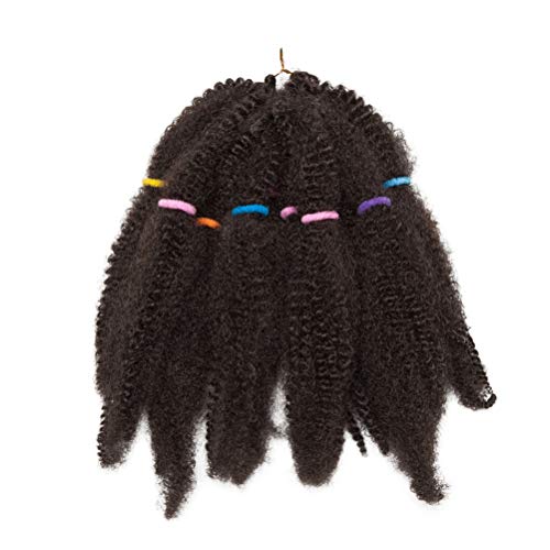 3 Paquetes Marley Trenzado de Pelo a Granel Sintético Twist Pelo Rizado Afro Kinky Trenzas Twist Crochet Trenzado Extensiones de Cabello 28cm Marrón medio