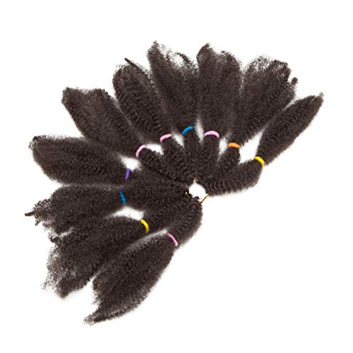 3 Paquetes Marley Trenzado de Pelo a Granel Sintético Twist Pelo Rizado Afro Kinky Trenzas Twist Crochet Trenzado Extensiones de Cabello 28cm Marrón medio