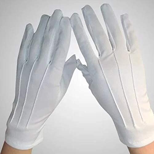 3 pares de guantes de algodón de nylon, vestido de noche formal de la policía, esmoquin, desfile ceremonial del equipo (diseño de 3 costuras)