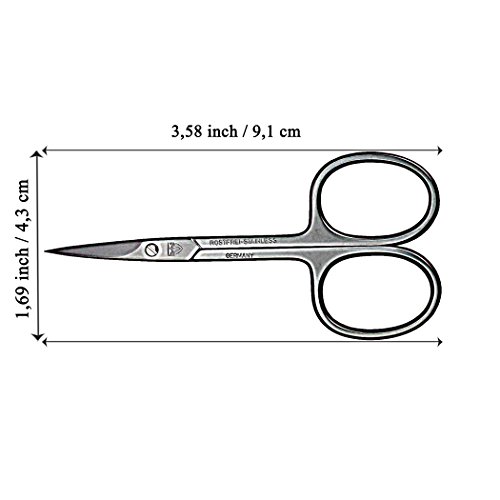 3 Swords Germany - Tijeras manicura cutícula curva, acero inoxidable - Made in Solingen/Germany (7599)
