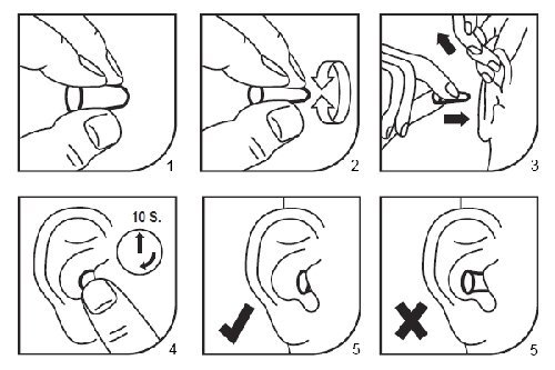 3M 1100 - Tapones para los oídos, protectores contra el ruido, 5 bolsas selladas (10 tapones)