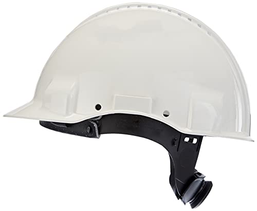 3M G3000 Casco de seguridad blanco con ventilación, arnés de ruleta y banda sudor de plástico (1 casco/caja)