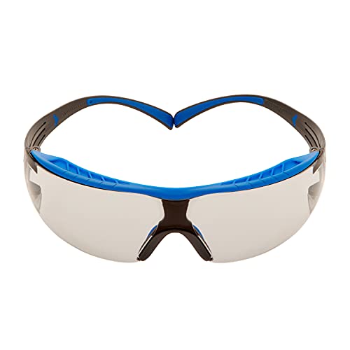3M SecureFit 400X Gafas de seguridad, montura azul/gris, recubrimiento antiempañante Scotchgard (K&N), lentes gris claro interior/exterior, SF407XSGAF-BLU-EU