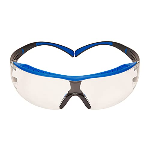 3M SecureFit™ 400X Gafas de seguridad, montura azul/gris, recubrimiento antiempañante Scotchgard™ (K&N), lentes transparentes, SF401XSGAF-BLU-EU