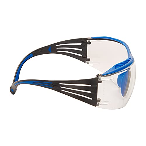 3M SecureFit™ 400X Gafas de seguridad, montura azul/gris, recubrimiento antiempañante Scotchgard™ (K&N), lentes transparentes, SF401XSGAF-BLU-EU