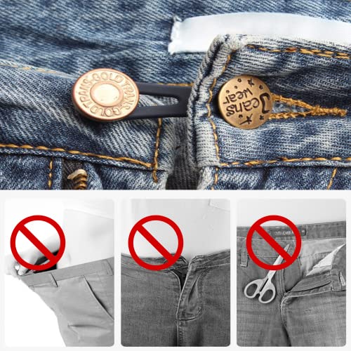 8 Piezas Extensores De Botones, Botón de Extensión Metal Retráctil, Prolongador de Botón Elástico, Hombres Mujeres Vaqueros Extensor de Cintura, Adecuado Para Jeans Y Camisas
