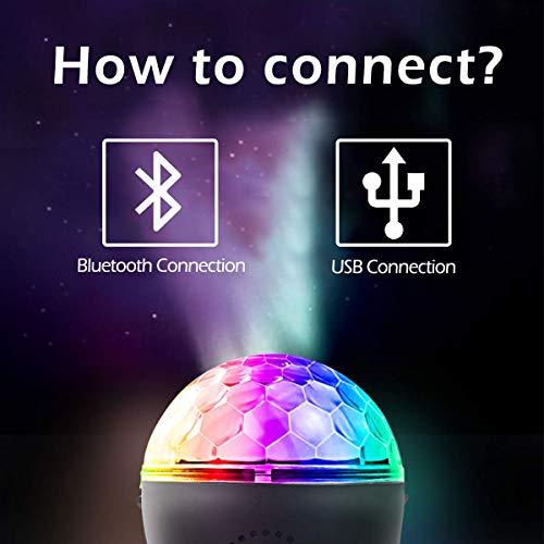 Abosea Luces Discoteca, 16 Colores LED Luces Discoteca Giratoria, Bola Disco Luz con USB Cable y Control Remoto, para Halloween, Navidad, Discoteca, Fiesta de DJ, Fiesta de Baile