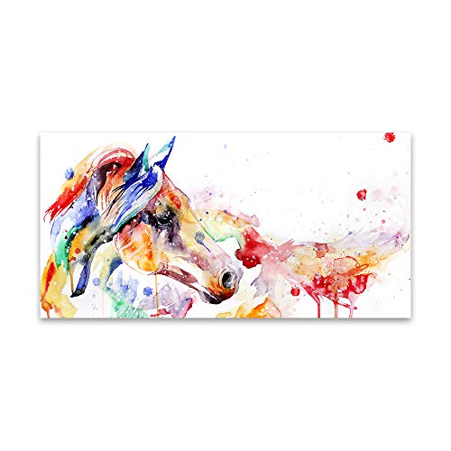 Acuarela colorida Póster de caballo e impresiones en lienzo de pintura de pared arte de animales de moda decoración del hogar Navidad y regalos para el nuevo hogar