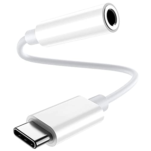 Adaptador USB C a jack 3,5 mm, adaptador jack USB tipo C Audio DAC Hi-res Chipset compatible con iPad Pro 11/12 / Air 4 Huawei P40/P30/Mate, S20/S20Ultra/Note10 +/A80, Pixel 4XL, Oneplus7 - Blanco