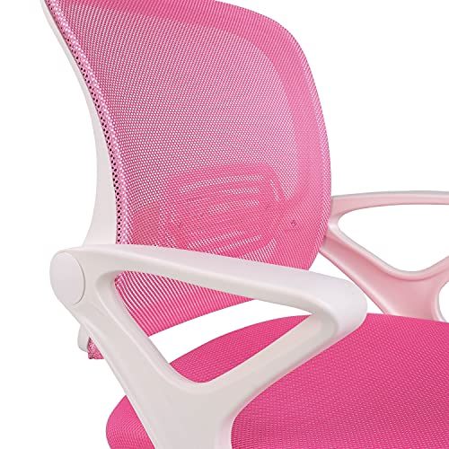 Adec Group Brisa, Silla de Escritorio giratoria, Silla de Oficina, Silla despacho con Ruedas, Color Rosa Claro, Medidas: 60 cm (Ancho) x 60 cm (Fondo) x 93-101 cm (Alto)