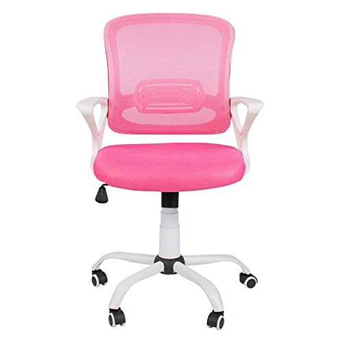 Adec Group Brisa, Silla de Escritorio giratoria, Silla de Oficina, Silla despacho con Ruedas, Color Rosa Claro, Medidas: 60 cm (Ancho) x 60 cm (Fondo) x 93-101 cm (Alto)