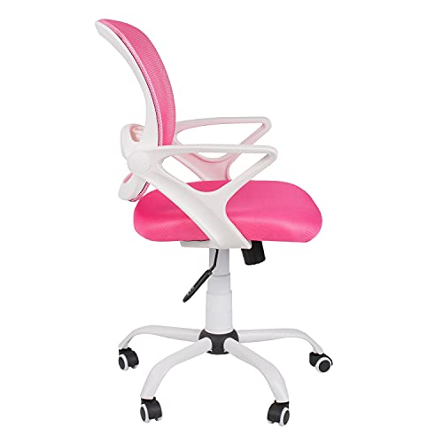 Adec Group Brisa, Silla de Escritorio giratoria, Silla de Oficina, Silla despacho con Ruedas, Color Rosa Claro, Medidas: 60 cm (Ancho) x 60 cm (Fondo) x 93-101 cm (Alto)