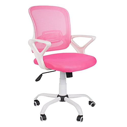 Adec Group Brisa, Silla de Escritorio giratoria, Silla de Oficina, Silla despacho con Ruedas, Color Rosa Claro, Medidas: 60 cm (Ancho) x 60 cm (Fondo) x 93-101 cm (Alto)