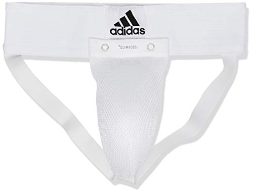 Adidas Concha protectora de artes marciales y boxeo para hombre, color blanco, talla M