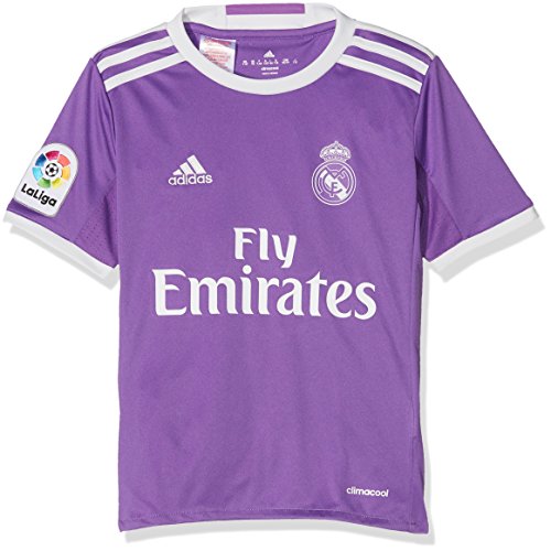 adidas JSY Y Camiseta 2ª Equipación Real Madrid CF 2015/16, Niños, Violeta/Blanco, 15-16 años