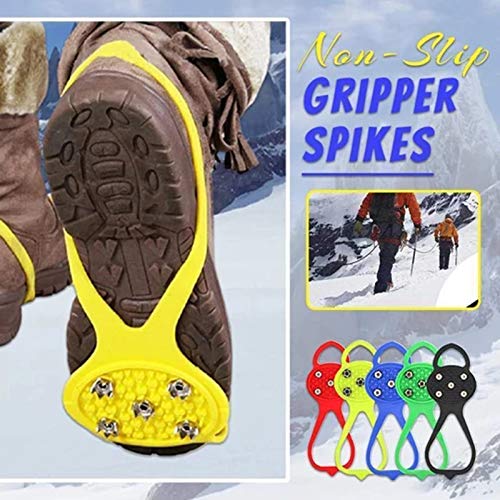 Aemiy Universal Non-Slip Gripper Spikes Anti-Slip Over Shoe Durable Cleats with Good Elasticity Easy to Pull On or Take Off