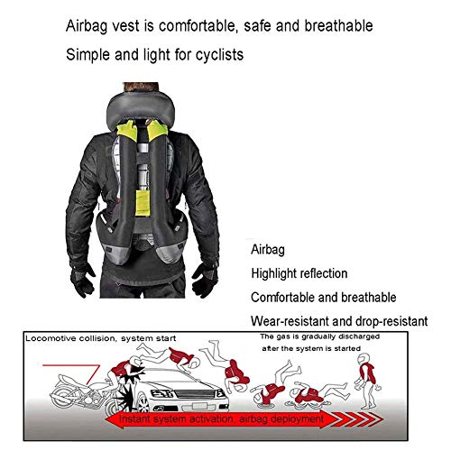 Airbag Sistema Motocicleta Chaleco Reflectante Moto Racing Airbag Chaleco Profesional Avanzado De Bolsas De Aire Airbag Motocross Protector De Camisa Airbag,Negro,M