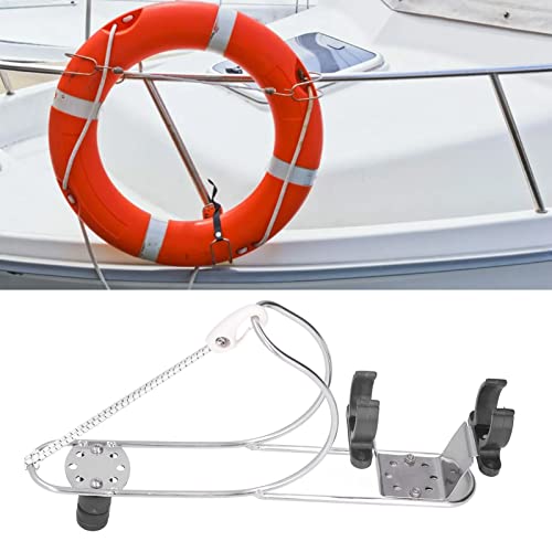 Akozon Lifebuoy Holder, Portable Boat Lifebuoy Bracket Selección de ángulo Arbitrario Soporte para Boya de Vida Marina para Herradura Y Boya Salvavidas