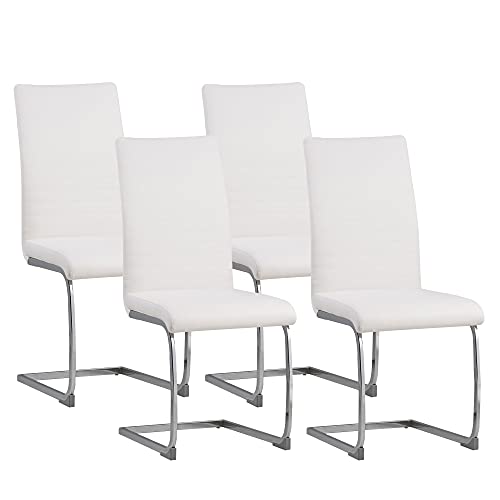 Albatros silla cantilever BURANO Set de 4 sillas Blanco, SGS probado