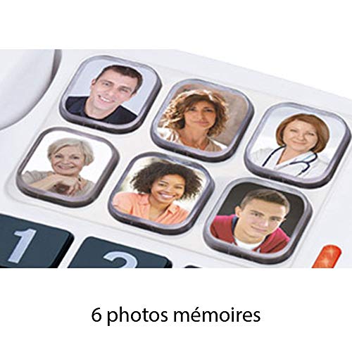 Alcatel T MAX 10, Teléfono Teclas Grandes con 6 Memorias Directas, Blanco
