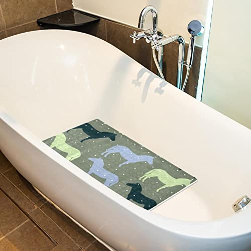 Alfombrillas de bañera multicolor silueta de potro impresión fuerte adsorción baño ducha antideslizante Mat con ventosa y agujero de drenaje
