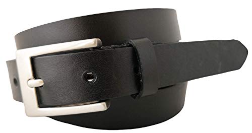 almela Cinturón mujer piel de vaquetilla estrecho (Negro, 90)