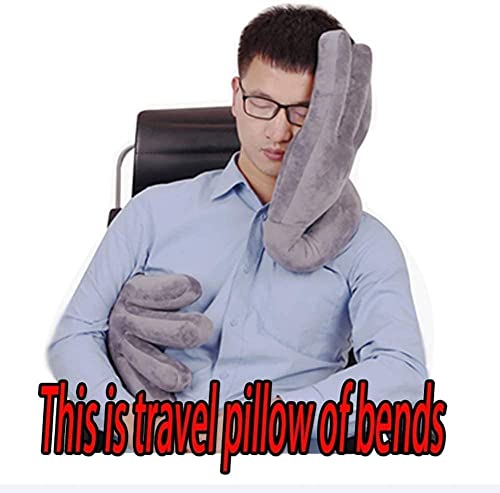 Almohada de viaje de palma de alto grado Almohada de viaje para el cuello de curvas DIY Reposacabezas para dormir Almohada ajustable Reposacabezas en forma de mano Cojín de oficina de vuelo de co