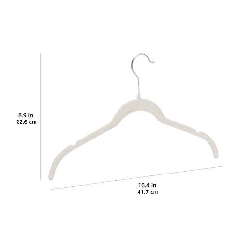 Amazon Basics - Perchas de terciopelo para camisas/vestidos - Paquete de 50, Marfil