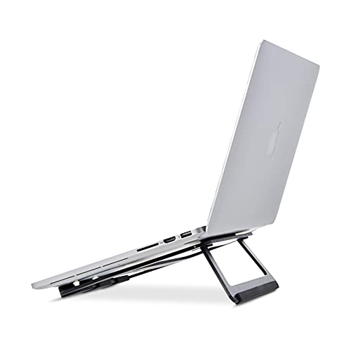 Amazon Basics – Soporte plegable de aluminio para ordenador portátil de hasta 33 cm (13 pulgadas), Negro