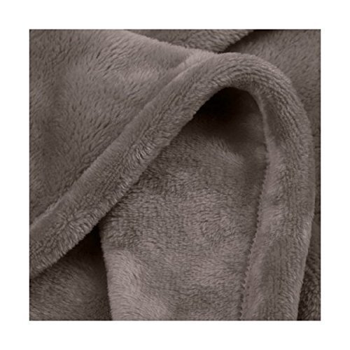 Amazon Basics Velvet Plush Throw Manta Suave con Tacto de Terciopelo, Gris, 229 x 274cm