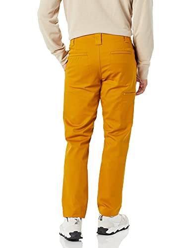 Amazon Essentials Pantalón de Trabajo elástico de Corte Recto Resistente a Las Manchas y Las Arrugas, Caramelo, 42W / 28L