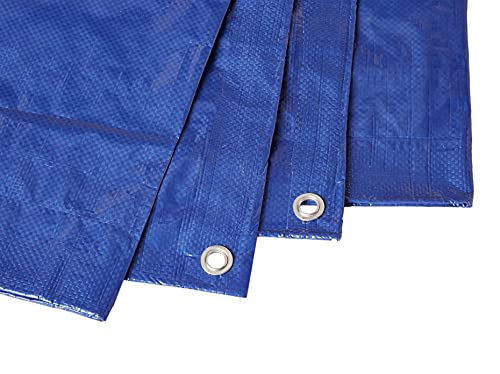 AmazonCommercial - Lona impermeable de poliéster multiusos, 9 x 12 m, 0,127 mm de espesor, azul, pack de 1 unidad