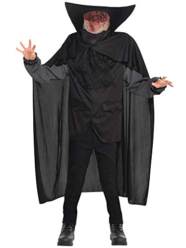 amscan 9907335 - Disfraz de jinete sin cabeza para niños (6 a 8 años), unisex, color negro