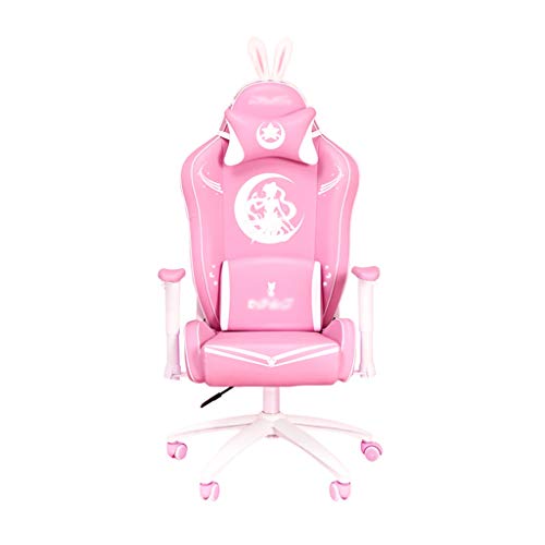 Ancla De Silla Viva Rosa Silla para Juegos Cute Bunny Ear Las Niñas Pueden Levantar Sillas De Computadora Inicio Cómodo Ancla Silla De Transmisión En Vivo Silla De Juego De Café Internet