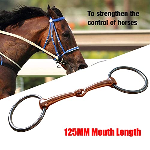 anillo de Snaffle del caballo del acero inoxidable de 65m m, con la boca flexible de los vástagos de la mordaza de cobre floja para la ayuda direccional para