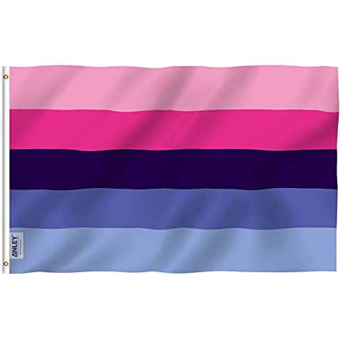 Anley Fly Breeze Bandera de orgullo omnisexual de 3 x 5 pies, colores vivos y a prueba de decoloración, encabezado de lona y doble costura, banderas omnisexuales LGBT de poliéster
