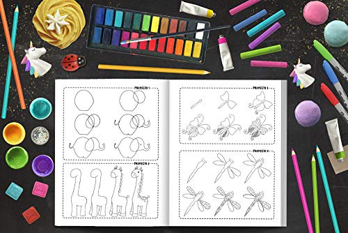 Aprende a dibujar: Introducción sencilla al dibujo: Guía y libro de actividades para principiantes con 222 proyectos paso a paso para niños, adolescentes y adultos