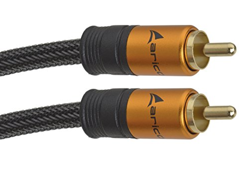 aricona Cinch to Cinch Cable - Cable digital coaxial y subwoofer para HiFi y sistemas de cine en casa / 5 metros
