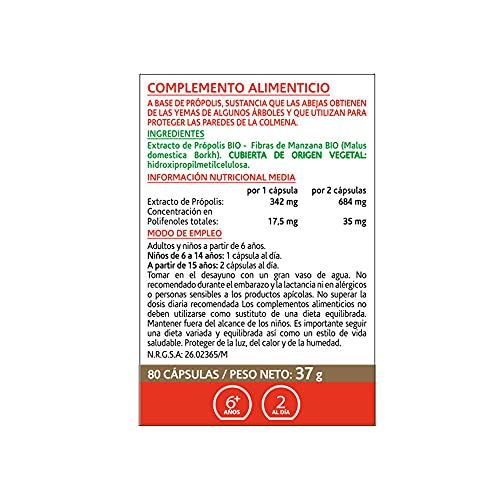 Arkopharma Arkocápsulas Própolis BIO 80 Cápsulas Pack x2, Mejora la respiración, Estimula las Defensas, Para el Sistema Inmune y las Vías Respiratorias