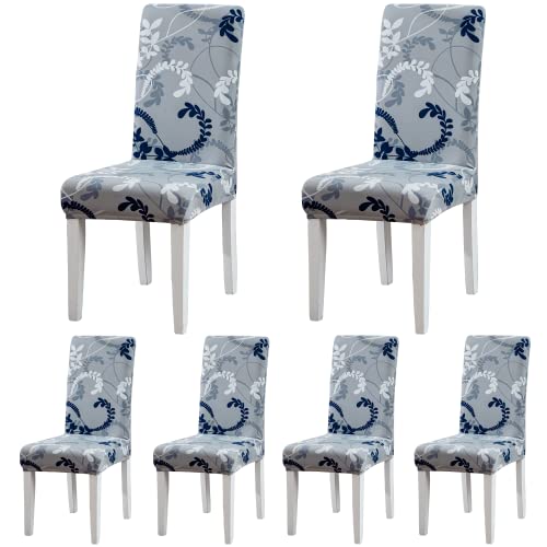 ARNTY Fundas para Sillas de Comedor,Ajustables Fundas Sillas Comedor Elasticas Protectoras para Sillas para Hotel,Decor Restaurante, Boda Moderna(Gris-Sale de,6 Piezas)