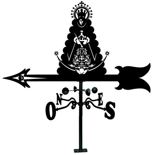 Arthifor Veleta de Tejado con Silueta de Virgen del Rocio, Negro Mate