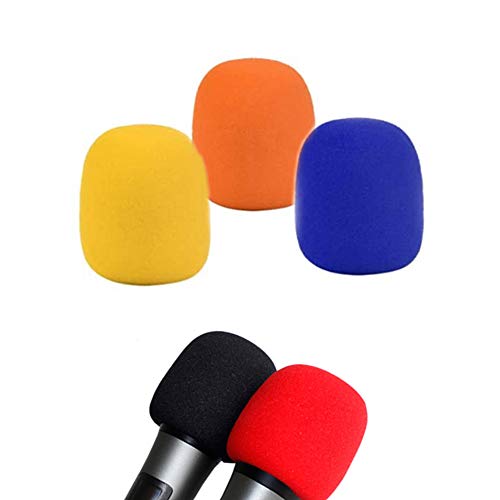 Aweisile 25 Piezas Mic Windshileds Esponja Microfono Protector de Micrófono de Espuma Parabrisas de Micrófono Lavable Funda de Espuma para Micrófono para Salas de Conferencias y Escenarios